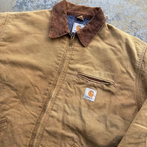 Vintage Carhartt Blanket Lined Detroit Jacket 6BLJT Tan Sz 50 Tall - Picture 2 of 10